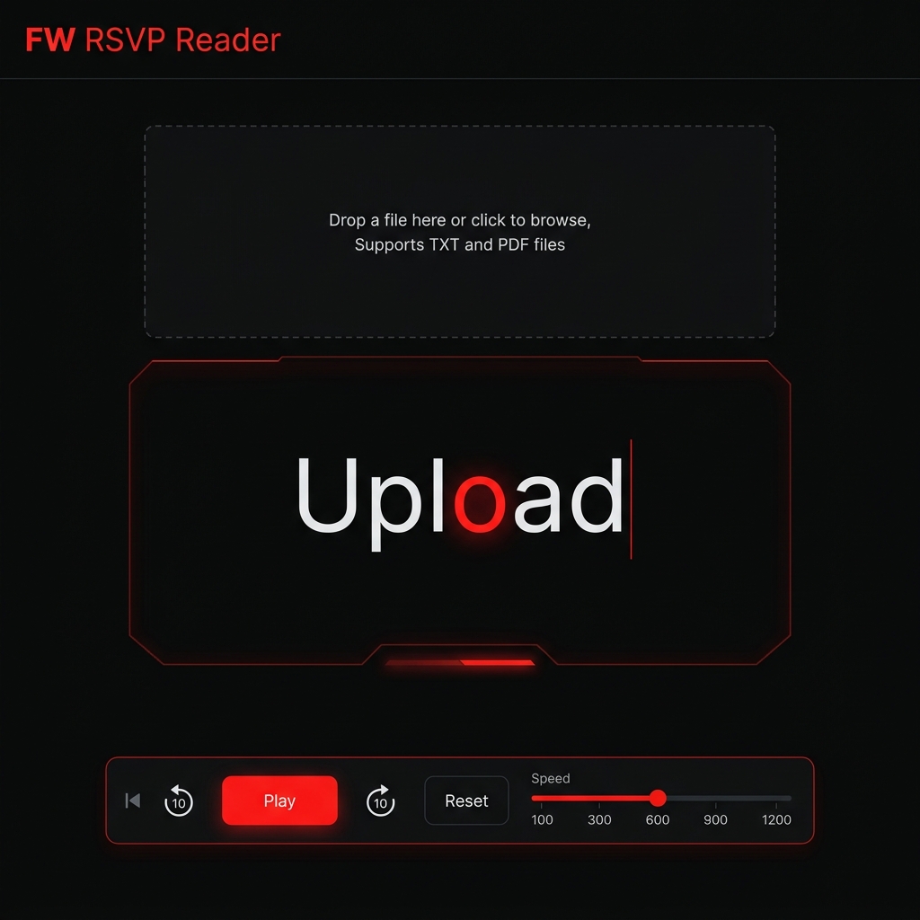 FW RSVP Reader — speed reading application