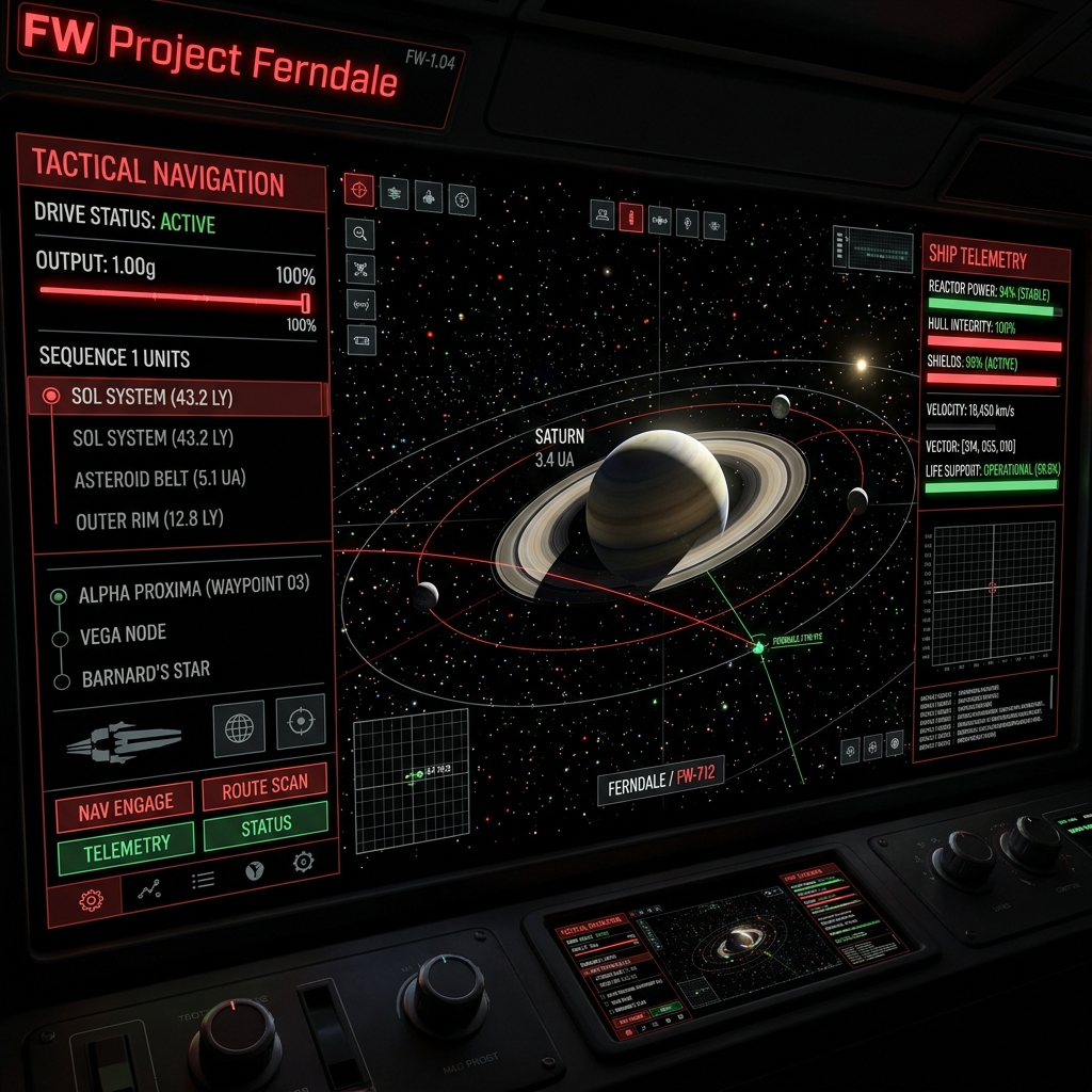 Project Ferndale — relativistic space navigation